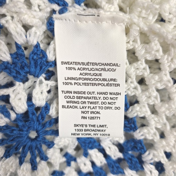 Womens Sweater Medium Boho Crochet Open Knit Grandma Square Cottagecore Sheer - Picture 5 of 7